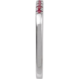 14K White Gold Natural Ruby Stackable Ring