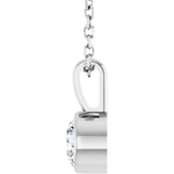 Platinum 1/3 CT Lab-Grown Diamond Bezel-Set Solitaire 16-18" Necklace