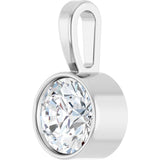 Platinum 1/2 CT Natural Diamond Bezel-Set Solitaire Pendant
