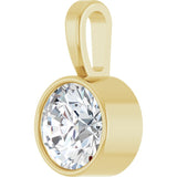 14K Yellow Gold 3/4 CT Natural Diamond Bezel-Set Solitaire Pendant