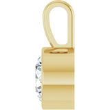 14K Yellow Gold 3/4 CT Natural Diamond Bezel-Set Solitaire Pendant