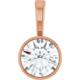 14K Rose Gold 1/2 CT Lab-Grown Diamond Bezel-Set Solitaire Pendant