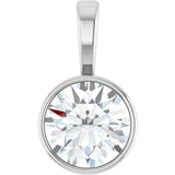 Sterling Silver 5/8 CT Lab-Grown Diamond Bezel-Set Solitaire Pendant