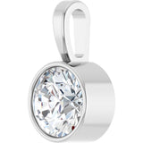 14K White Gold 5/8 CT Lab-Grown Diamond Bezel-Set Solitaire Pendant