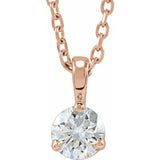 14K Rose Gold 1/4 CTW Lab-Grown Diamond 18