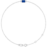 14K White Gold Natural Blue Sapphire 6 1/2-7 1/2" Bracelet