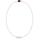14K White Gold Natural Mozambique Garnet 6 1/2-7 1/2" Bracelet