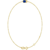 14K Yellow Gold Lab-Grown Blue Sapphire 6 1/2-7 1/2" Bracelet