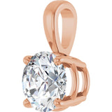 14K Rose Gold 1 CT Lab-Grown Diamond Pendant