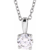 14K White Gold 1 1/2 CT Natural Diamond 18" Necklace