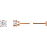 14K Rose Gold 1/4 CT Lab-Grown Diamond Earring