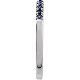 10K White Gold Lab-Grown Blue Sapphire Stackable Ring