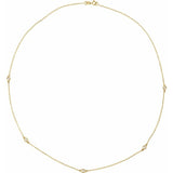14K Yellow Gold 1/4 CTW Natural Diamond 5-Station 18" Necklace