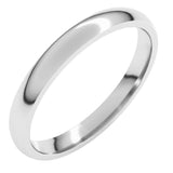 14K White Gold 2.5 mm Lightweight Comfort-Fit Half Round Band Size 5