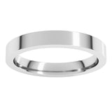 14K White Gold 3 mm Comfort-Fit Flat Band Size 5.5
