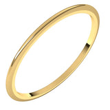 10K Yellow Gold 1 mm Half Round Band Size 6