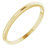 18K Yellow Gold 1.5 mm Half Round Band Size 6.5