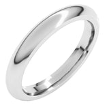 14K White Gold 3 mm Comfort-Fit Half Round Band Size 10