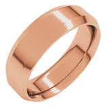 10K Rose Gold 6 mm Beveled-Edge Comfort-Fit Flat Band Size 10