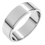 14K White Gold 6 mm Stepped-Edge Flat Band Size 9.5