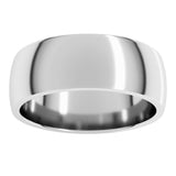 14K White Gold 7 mm Lightweight Comfort-Fit Half Round Band Size 10