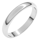 10K White Gold 3 mm Half Round Band Size 6
