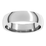 14K White Gold 5 mm Lightweight Comfort-Fit Half Round Band Size 10.5