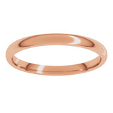 18K Rose Gold 2 mm Lightweight Comfort-Fit Half Round Band Size 4.5
