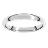 18K White Gold 2.5 mm Lightweight Comfort-Fit Half Round Band Size 6.5