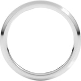 10K White Gold 2 mm Comfort-Fit Half Round Band Size 7.5