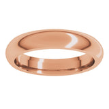 10K Rose Gold 4 mm Comfort-Fit Half Round Band Size 4