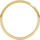 14K Yellow Gold 1.5 mm Lightweight Half Round Band Size 10