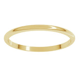 14K Yellow Gold 1.5 mm Lightweight Half Round Band Size 4