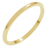 10K Yellow Gold 1.5 mm Lightweight Half Round Band Size 7