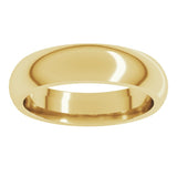 18K Yellow Gold 5 mm Comfort-Fit Half Round Band Size 7