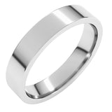 10K White Gold 4 mm Lightweight Comfort-Fit Flat Band Size 5