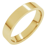 14K Yellow Gold 4 mm Lightweight Comfort-Fit Flat Band Size 5