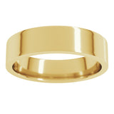 14K Yellow Gold 5 mm Lightweight Comfort-Fit Flat Band Size 7.5