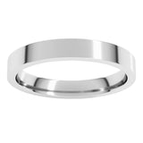 10K White Gold 3 mm Flat Comfort Fit Light Band Size 6