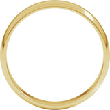 14K Yellow Gold 4 mm Lightweight Half Round Band Size 7