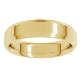 18K Yellow Gold 5 mm Beveled-Edge Comfort-Fit Flat Band Size 6