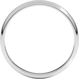 14K White Gold 3 mm Lightweight Half Round Band Size 7