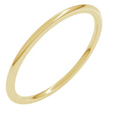 10K Yellow Gold 1 mm Lightweight Comfort-Fit Half Round Band Size 5.5