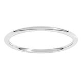 14K White Gold 1 mm Lightweight Comfort-Fit Half Round Band Size 6