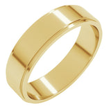 10K Yellow Gold 5 mm Stepped-Edge Flat Band Size 9