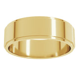 10K Yellow Gold 6 mm Stepped-Edge Flat Band Size 9.5
