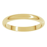 14K Yellow Gold 2.5 mm Half Round Band Size 1.5