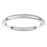 Platinum 2 mm Comfort-Fit European-Style Band Size 8