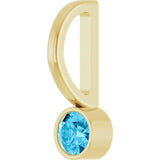 14K Yellow Gold Natural Aquamarine Charm/Pendant