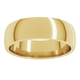 10K Yellow Gold 6 mm Lightweight Comfort-Fit Half Round Band Size 12